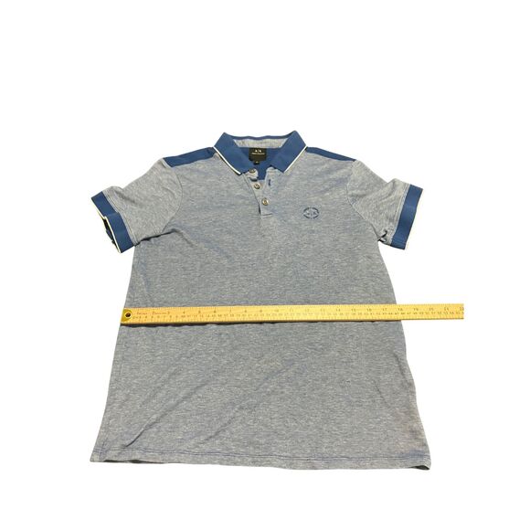 Armani Exchange Men’s Polo Shirt Blue Contrast Trim Logo Size M - Picture 6 of 11